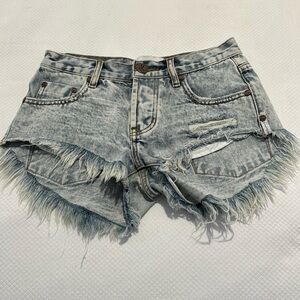 One Teaspoon Bonitas Low Waist Denim Shorts  Size 22